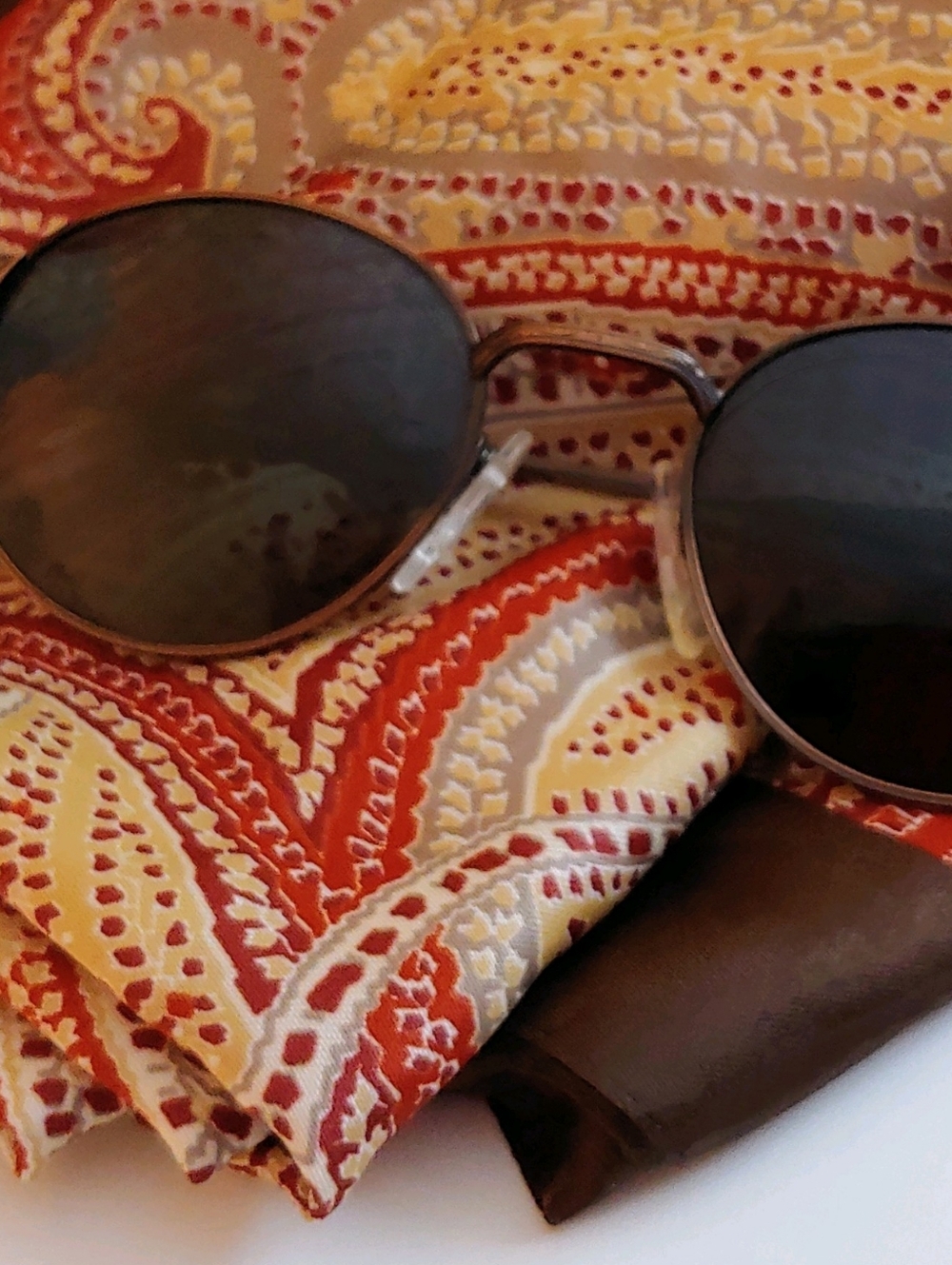 Vintage Revo Round Metal Women's Sunglasses with Black Lens